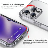 Crystal Clear Shockproof Phone Case for Iphone 15 by Ipaky - Top-Down View