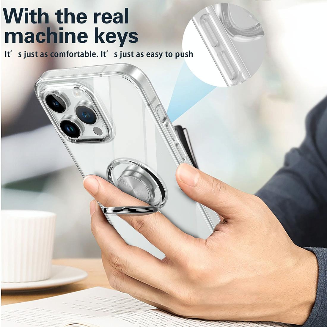 Tpu Phone Case with Ring Holder for Iphone 15 - Slim & Secure
