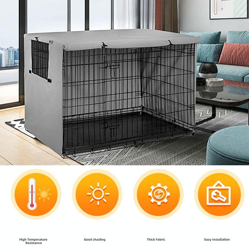 Outdoor Pet Cage Cover - Waterproof & Dustproof - 109x74x76cm - Grey