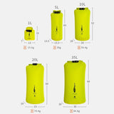 Multi Function Outdoor Storage Bag Waterproof Lightweight 35L Capacity - Yellow - Top-Down View