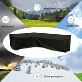 Waterproof Outdoor Corner Sofa Cover - 155x95x68 Black - Side View