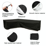 Waterproof Outdoor Corner Sofa Cover - 155x95x68 Black - 45-Degree Angle