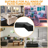 Waterproof Outdoor Corner Sofa Cover - 155x95x68 Black - Close-Up Angle