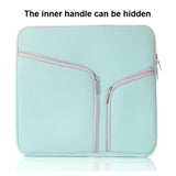 10-Inch Multi-Pocket Laptop Liner Bag For Diving Material - Blue - Top-Down View