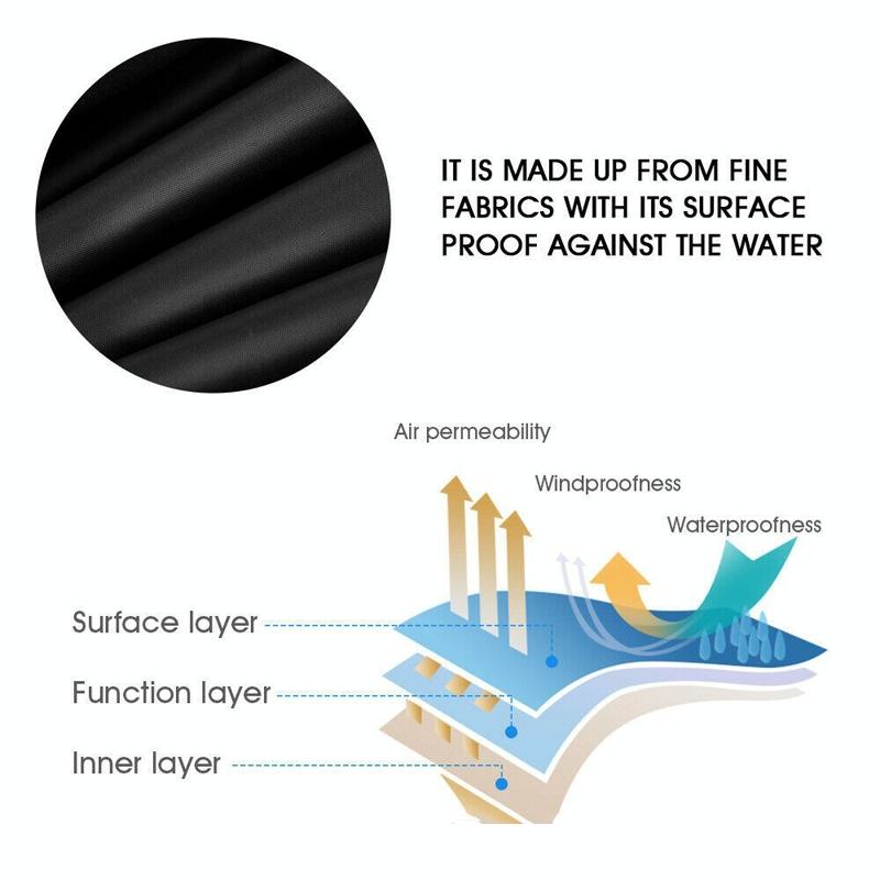 Waterproof Dustproof Protection Cover for Bathtub Pool Table & Chair - 231x231x90cm - Black