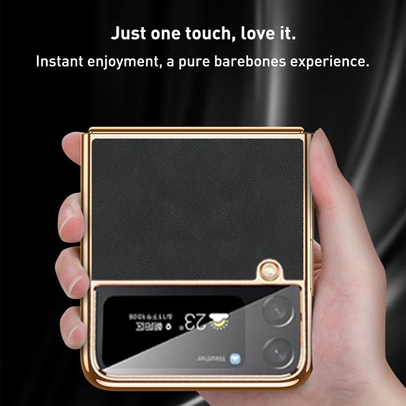 For Samsung Galaxy z Fold4 5G Foldable Lambskin Phone Case - Electroplated - Alpine Green