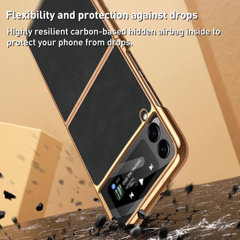 For Samsung Galaxy z Fold4 5G Foldable Lambskin Phone Case - Electroplated - Alpine Green