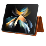 For Samsung Galaxy Z Fold4 5G Vintage Leather Phone Case With Magnetic Buckle - Black - Extra Image