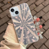 Double Layer Acrylic Tpu Shockproof Phone Case with Fireworks Butterfly Pattern and Star Butterfly Design for Iphone 15 - Front View