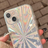 Double Layer Acrylic Tpu Shockproof Phone Case with Fireworks Butterfly Pattern and Star Butterfly Design for Iphone 15 - 45-Degree Angle