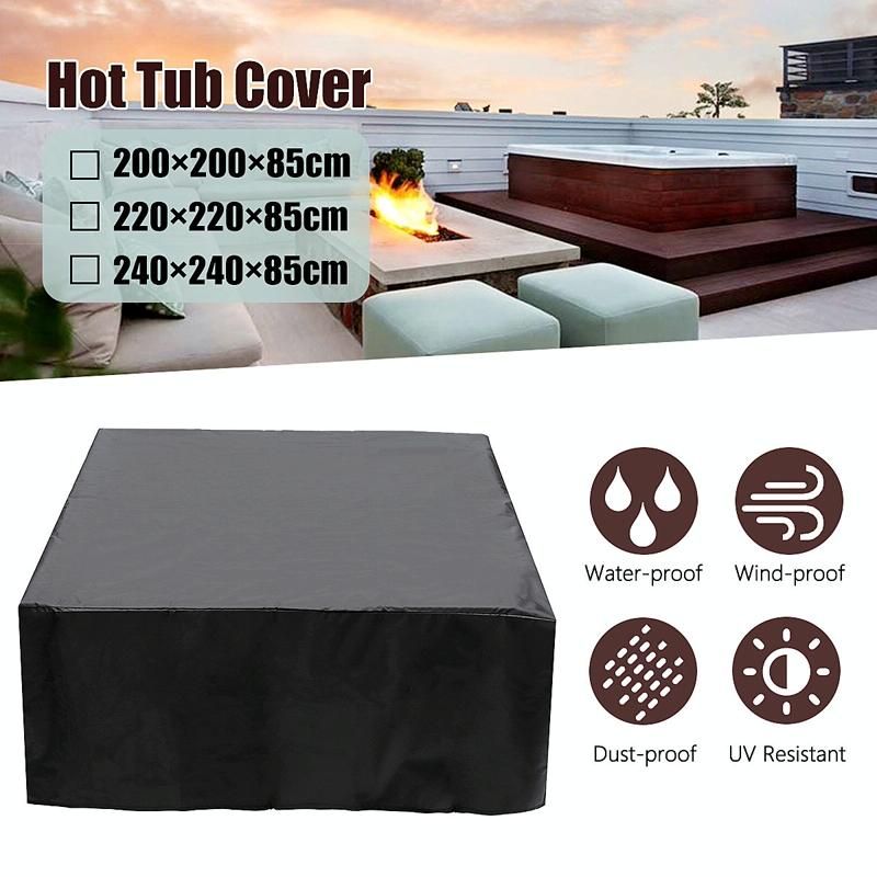 240x240x25cm Waterproof Dustproof Cover for Bathtub Pool Table & Chair - Protects from Falling Leaves - Black