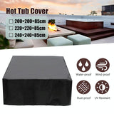 240x240x25cm Waterproof Dustproof Cover for Bathtub Pool Table & Chair - Protects from Falling Leaves - Black - Close-Up Angle