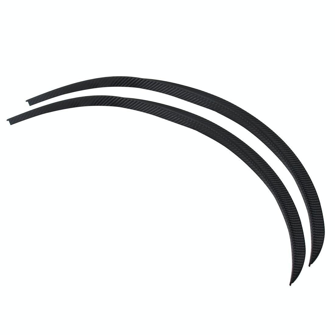 2 Pcs 45Cm Car Stickers Rubber Large Round Arc Strips Universal Fender Flares Wheel Eyebrow Decal Sticker Eyebrow Car-Covers Black Striped Round Arc Strips - 75 X 2Cm