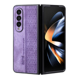 For Samsung Galaxy z Fold4 5G Embossed 3d Skin Texture Phone Case - Sleek Design - Black