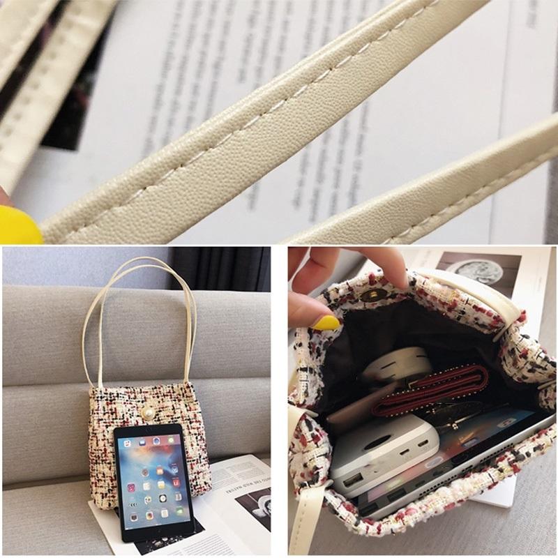 Black Woolen Knit Bucket Bag For Women - Black Onesize