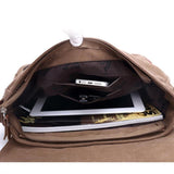 Men Canvas Shoulder Bag Versatile Crossbody Messenger Black - Close-Up Angle