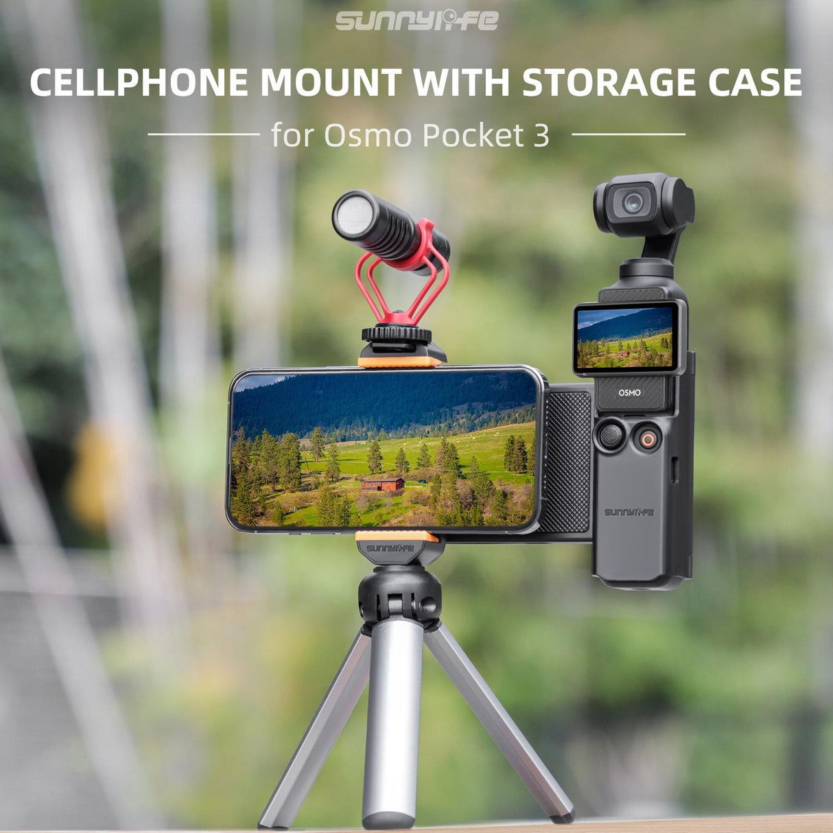 Portable Phone Clamp Holder with Storage Case for Dji Pocket 3