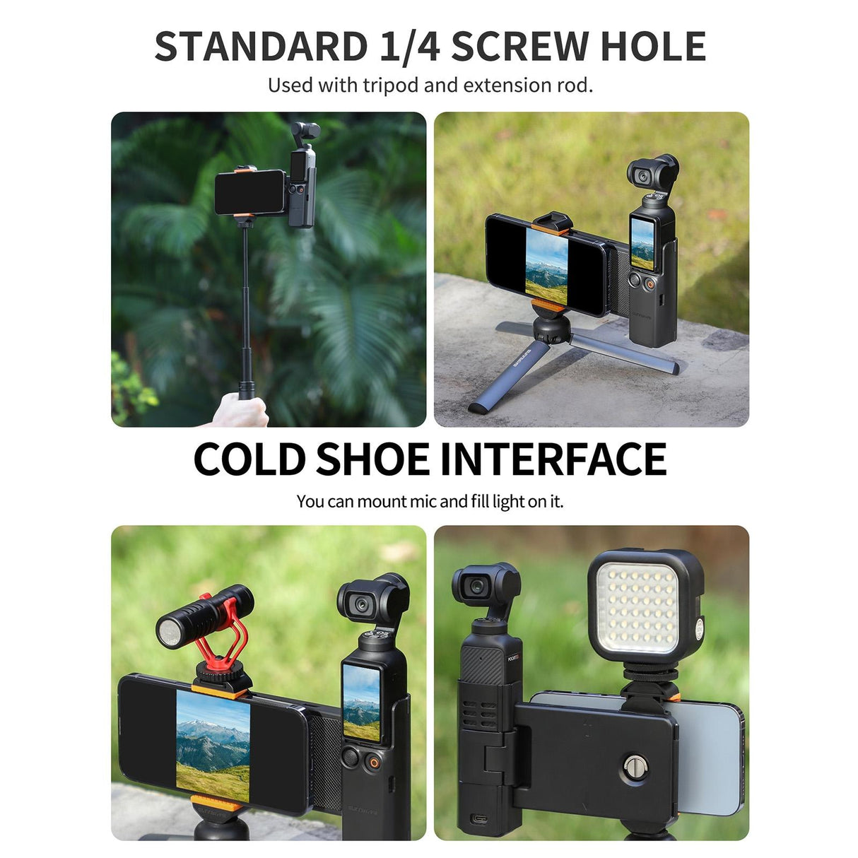 Portable Phone Clamp Holder with Storage Case for Dji Pocket 3