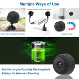 Wireless 1080P Camera With Night Vision & Motion Detection Tf Card & Bluetooth - Black - Close-Up Angle