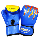 Adult Flame Pattern Pu Leather Boxing Gloves - Fitness - Black - Extra Image