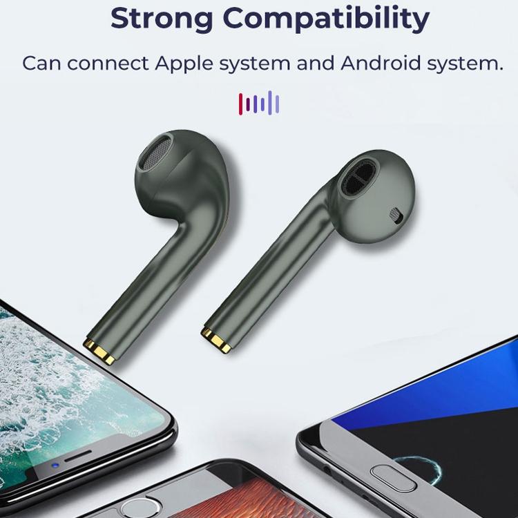 Wireless Binaural Bluetooth Earphones with Charging Box - J18 - Black