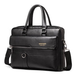 Retro Pu Leather Men Crossbody Bag - Black
