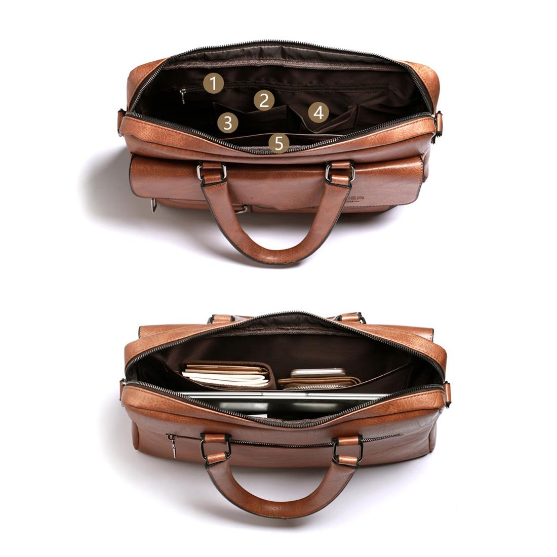 Retro Pu Leather Men Crossbody Bag - Black