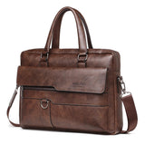 Retro Pu Leather Men Crossbody Bag - Black