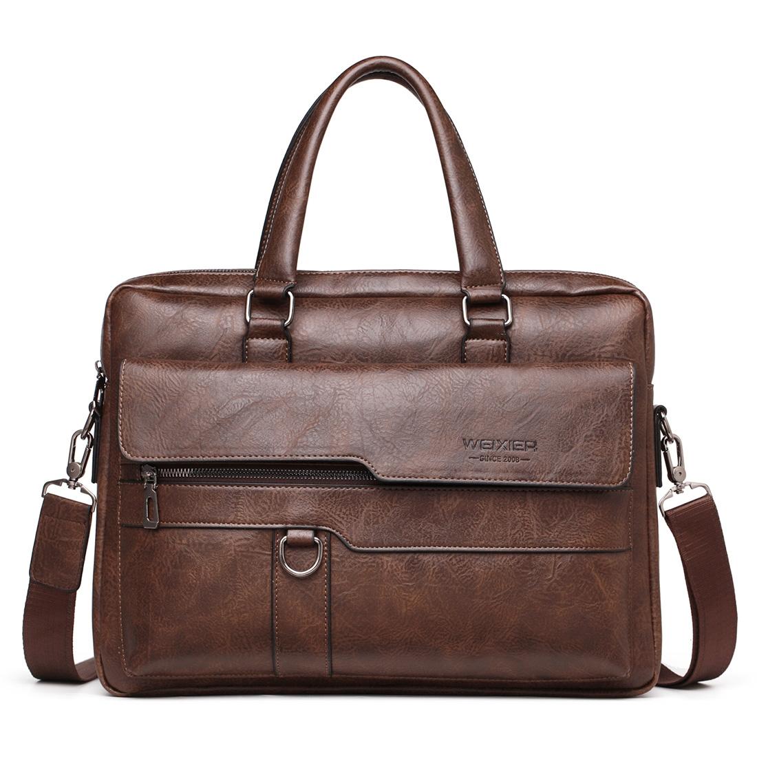 Retro Pu Leather Men Crossbody Bag - Black