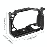 Metal Camera Cage For Sony A6500 / A6400 / A6300 / A6000 - Stabilizer Rig Black - Side View