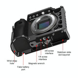 Metal Camera Cage For Sony A6500 / A6400 / A6300 / A6000 - Stabilizer Rig Black - Rear View