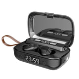 Touch Bluetooth Earphones with Dual Noise Cancellation and Charging Box - Front View