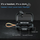 Touch Bluetooth Earphones with Dual Noise Cancellation and Charging Box - Top-Down View
