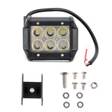 18W Cree 6 Led White Light Condenser Engineering Lamp / Waterproof Ip67 Suvs Light Dc 10 - 30V Black - Rear View