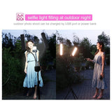 Portable Double Arm Fill Light with Phone Clip - Adjustable Brightness Black - Top-Down View
