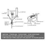 Portable Double Arm Fill Light with Phone Clip - Adjustable Brightness Black