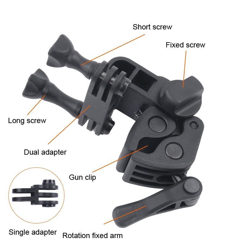Waterproof Clamp Mount Adapter Kit for Gopro Hero6 / 5 with Back Cover
