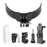 Foldable Action Camera Helmet Mount Kit with j Hook and Phone Clamp - Side View