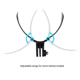 Foldable Action Camera Helmet Mount Kit with j Hook and Phone Clamp - 45-Degree Angle