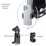 Foldable Action Camera Helmet Mount Kit with j Hook and Phone Clamp - Low Angle