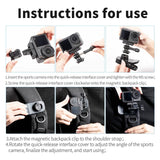 360 Degree Rotating Magnetic Backpack Clip Mount - Low Angle