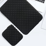 Textured Diamond Laptop Bag - Power - Black - Close-Up Angle
