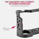 Video Camera Cage Stabilizer - Black for Sony Alpha 7C - Rear View