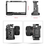 Video Camera Cage Stabilizer - Black for Sony Alpha 7C - Close-Up Angle