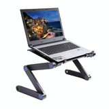 Adjustable Foldable Laptop Stand - Portable Aluminium Alloy - 360 Degree Rotation - Rear View