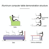 Adjustable Foldable Laptop Stand - Portable Aluminium Alloy - 360 Degree Rotation - Close-Up Angle