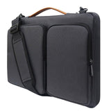 Waterproof Nylon Laptop Handbag with Trolley Strap - Fits 13-14 Inch Laptops - Black - Top-Down View