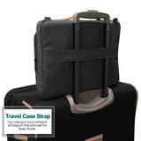 Waterproof Nylon Laptop Handbag with Trolley Strap - Fits 13-14 Inch Laptops - Black - Close-Up Angle
