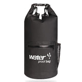 Waterproof Dual Shoulder Bag 20L Pvc Dry Sack For Outdoor Adventures - Black