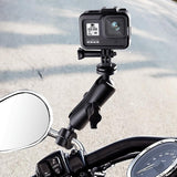 Universal Motorcycle Mount for Action Cameras with Tripod Adapter and Screw - 9cm - Rear View